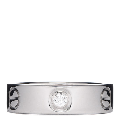 Cartier 18K White Gold 3 Diamond 5.5mm LOVE Ring 51 5.75 1 of 4