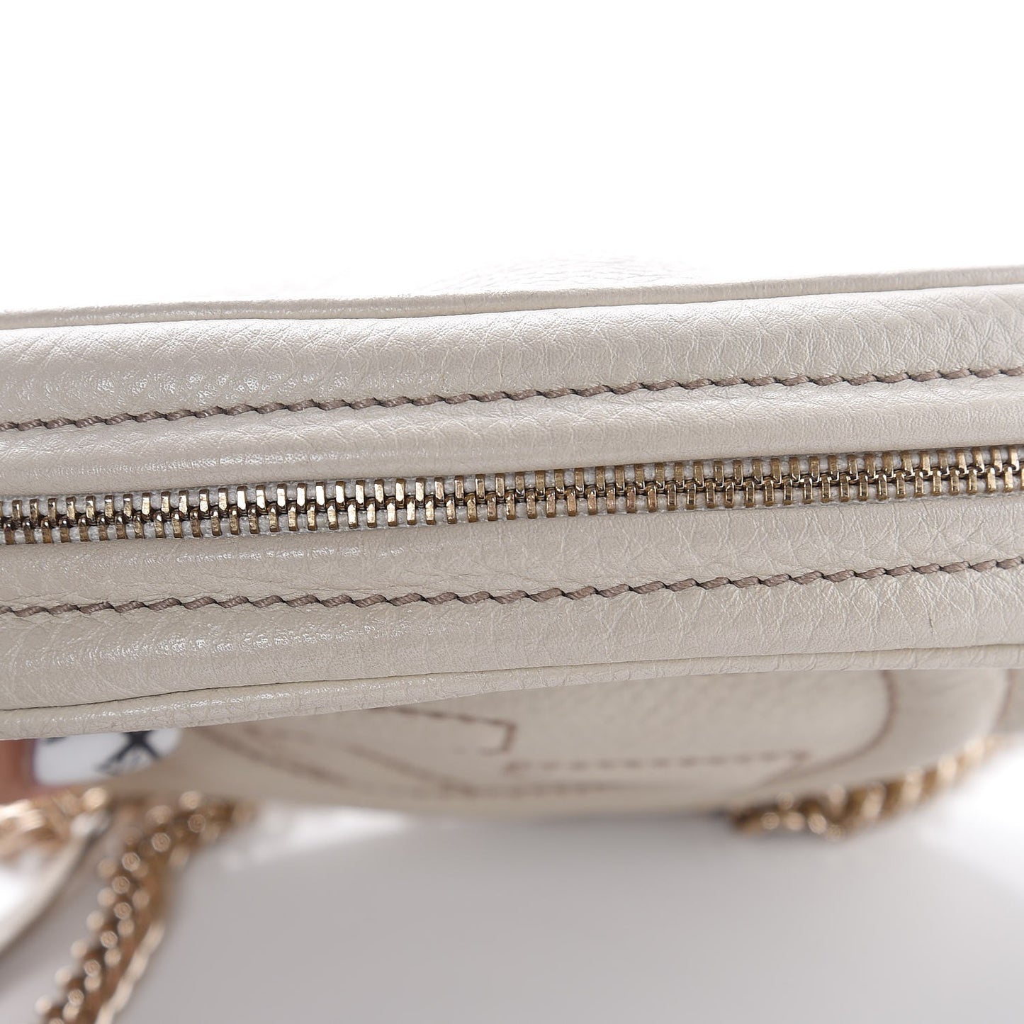 Pebbled Calfskin Mini Soho Chain Bag Off White