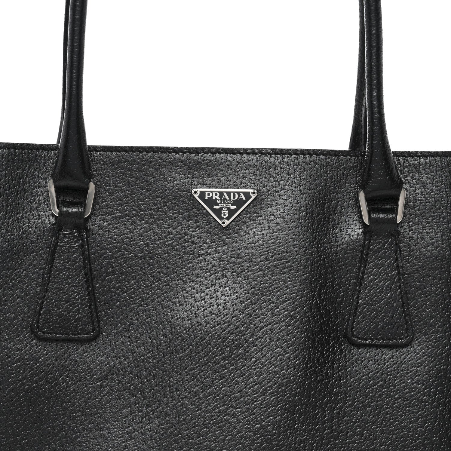 Prada Cinghiale Triangle Tote Black 7 of 13