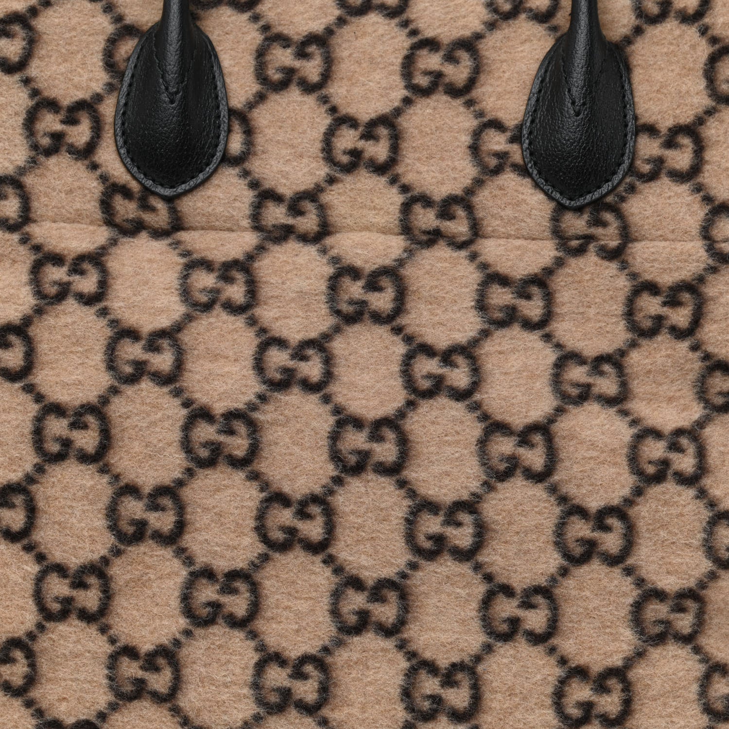Gucci Covered Wool GG Monogram Large Tote Bag Beige Ebony 8 of 10