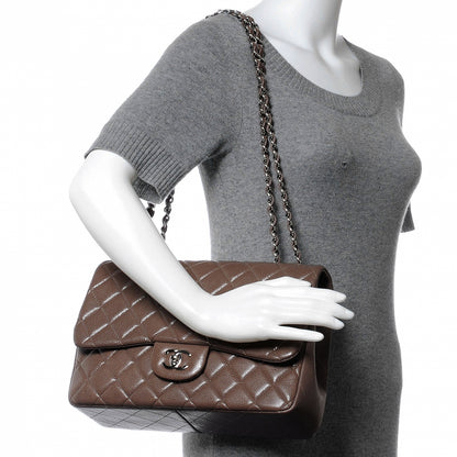 Chanel Caviar Jumbo Single Flap Taupe 2 of 7