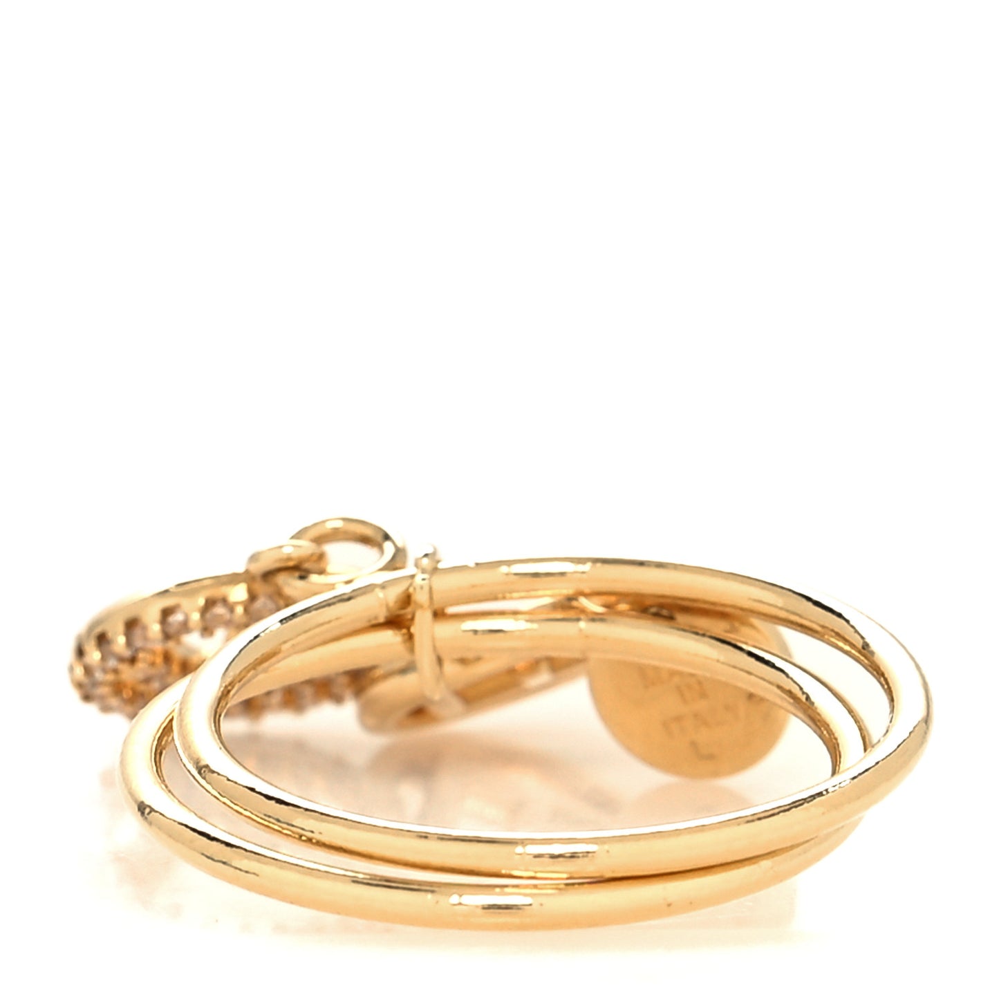 Metal Crystal F is Fendi Double Logo Charm Ring Gold
