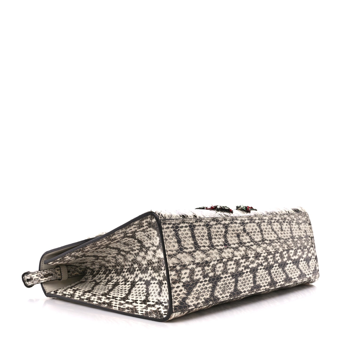 Snakeskin Embroidered Medium Osiride Top Handle Bag