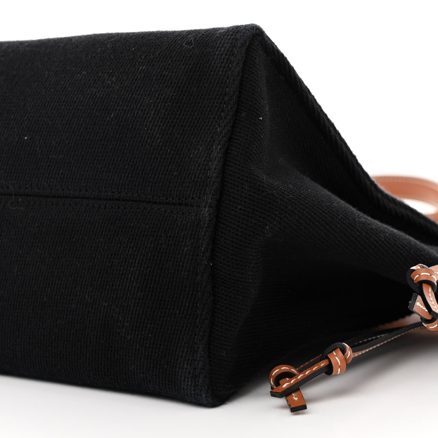 Loewe Canvas Calfskin Small Cushion Tote Black Tan 9 of 11
