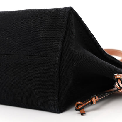 Loewe Canvas Calfskin Small Cushion Tote Black Tan 9 of 11