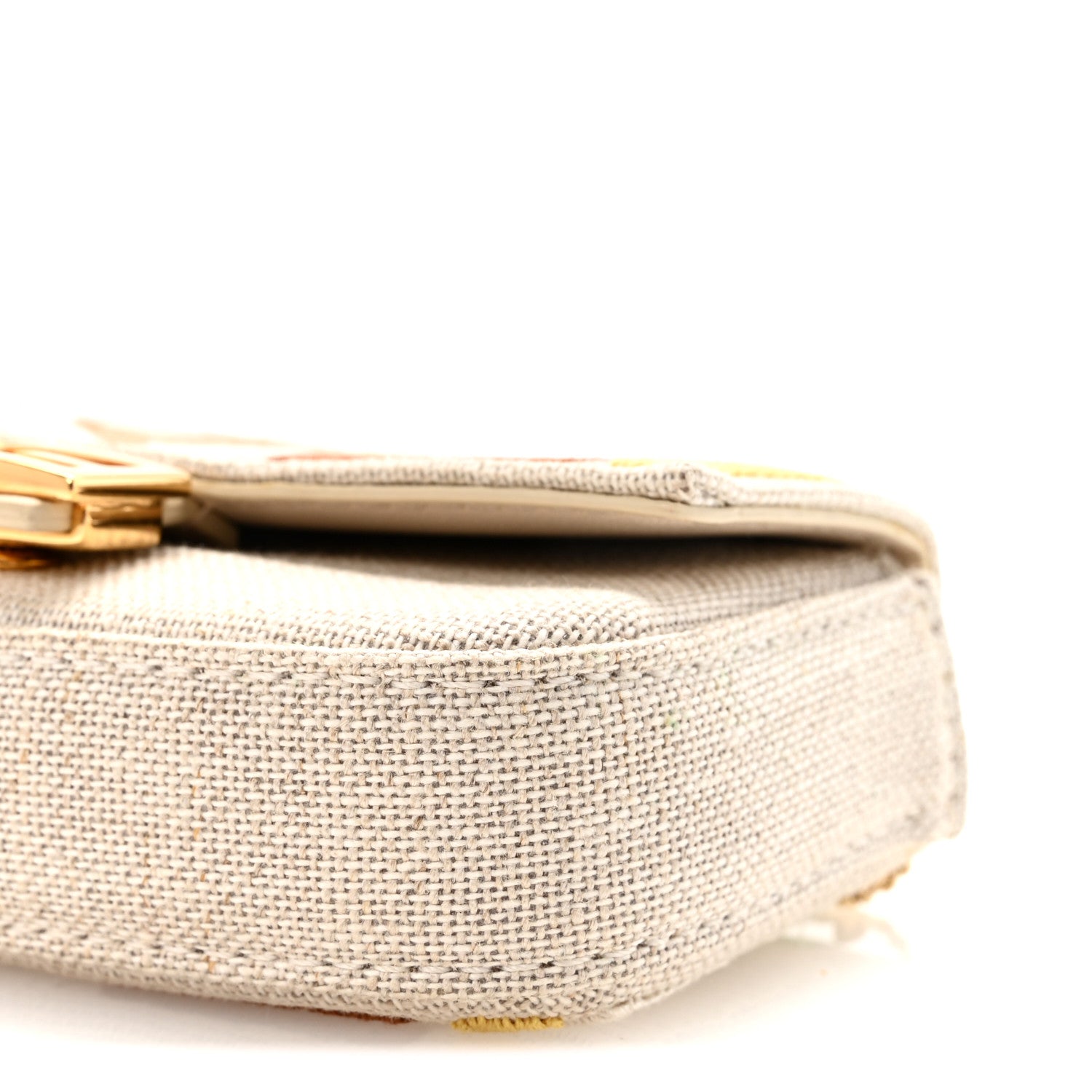 Fendi Kuban Canvas FF Embroidered Nano Baguette Charm Grezzo Multicolor 9 of 9