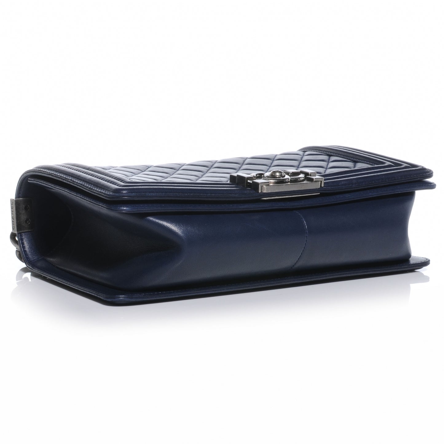 Lambskin Quilted Medium Boy Flap Navy Blue
