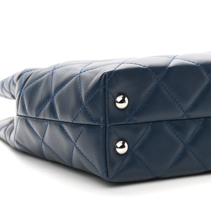 Chanel Calfskin Quilted In The Business North South Tote Blue 9 of 12