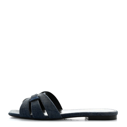 Saint Laurent Denim Tribute 05 Slide Sandals 35 Deep Navy Jeans 1 of 11