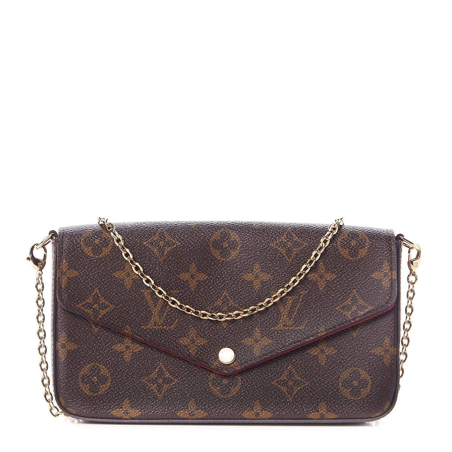 Monogram Pochette Felicie Chain Wallet Fuchsia