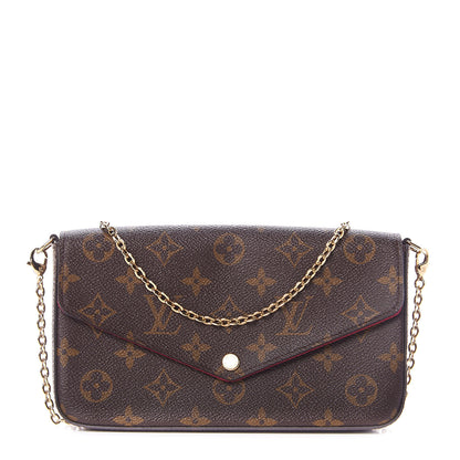 Louis Vuitton Monogram Pochette Felicie Chain Wallet Fuchsia 1 of 9