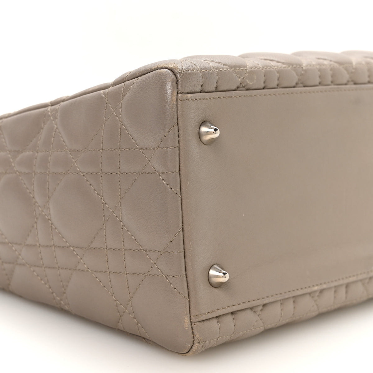 Christian Dior Lambskin Cannage Medium Lady Dior Grey 9 of 10