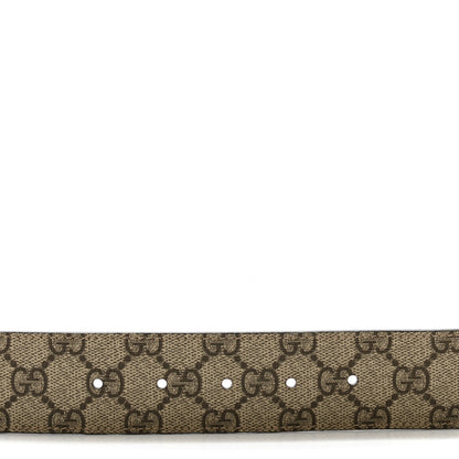 Gucci GG Supreme Monogram Selleria Calfskin Interlocking G 40mm Belt 80 32 Beige Ebony Cocoa 6 of 7