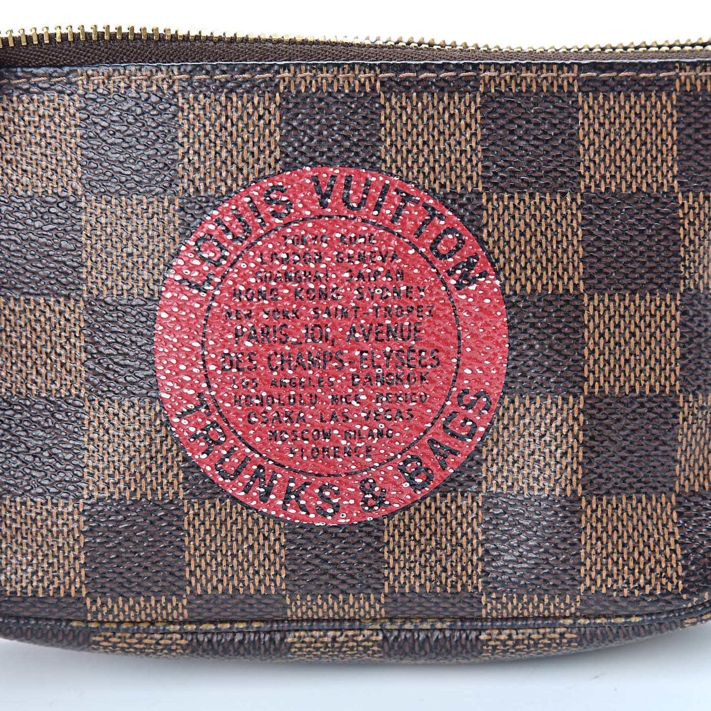Damier Ebene Complice Trunks and Bags Mini Pochette Accessories Red