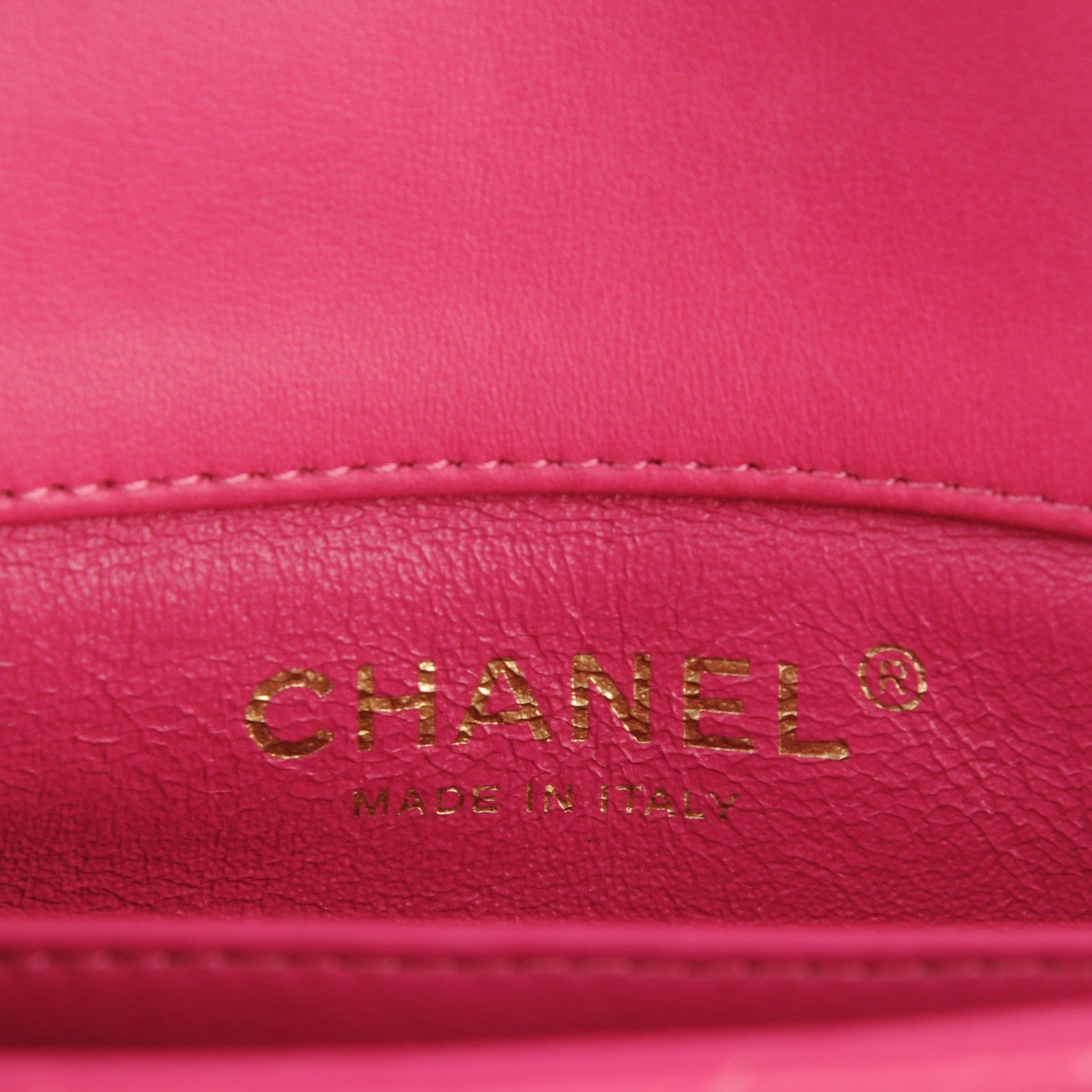 Chanel Lambskin Chevron Quilted Extra Mini Rectangular Flap Dark Pink 12 of 14