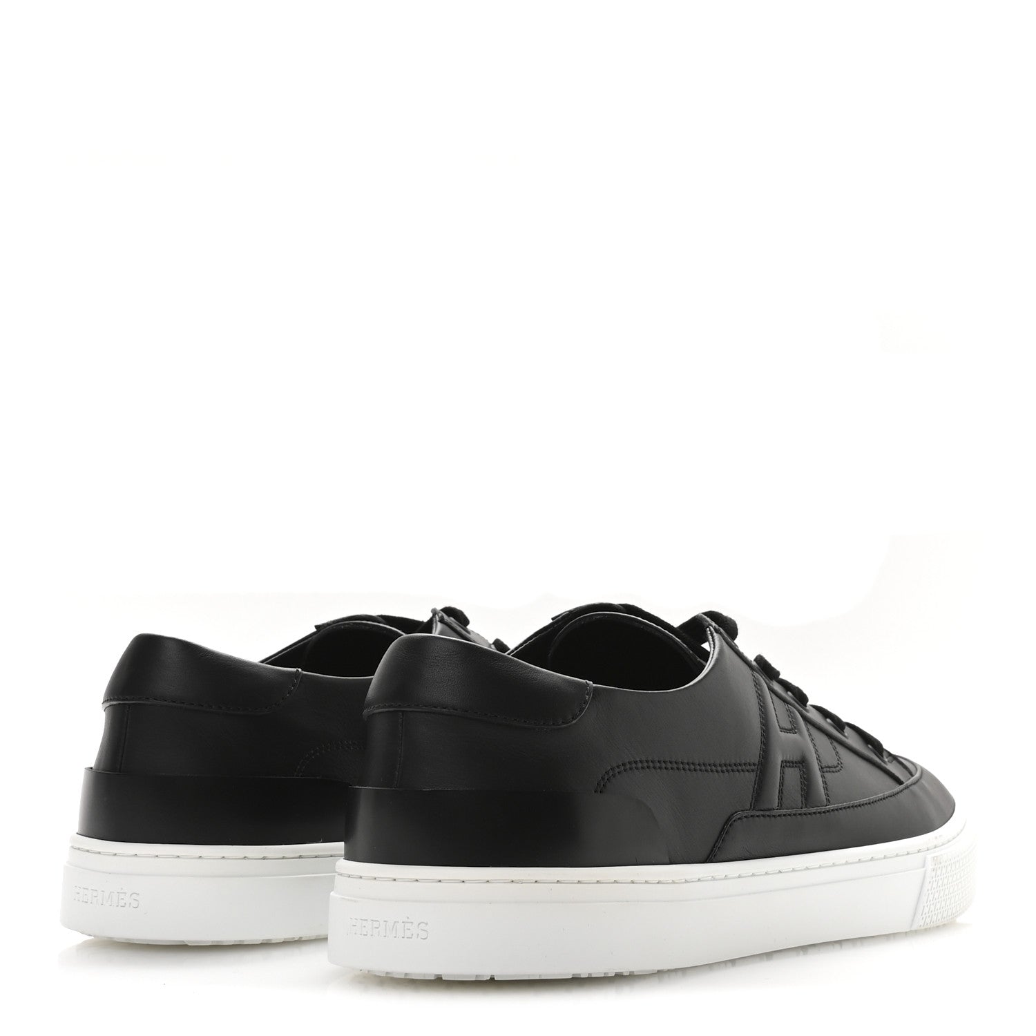 Hermes Calfskin Mens Deep Sneakers 44 Black 5 of 8