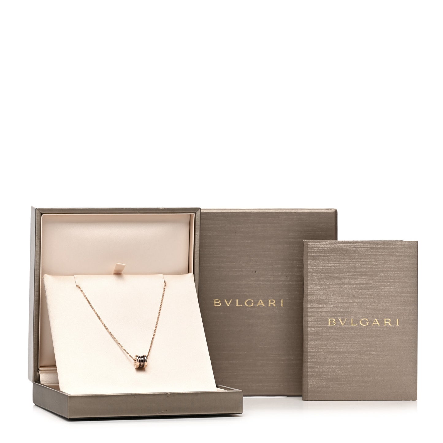 18K Rose Gold Cermet Small B.Zero1 Pendant Necklace