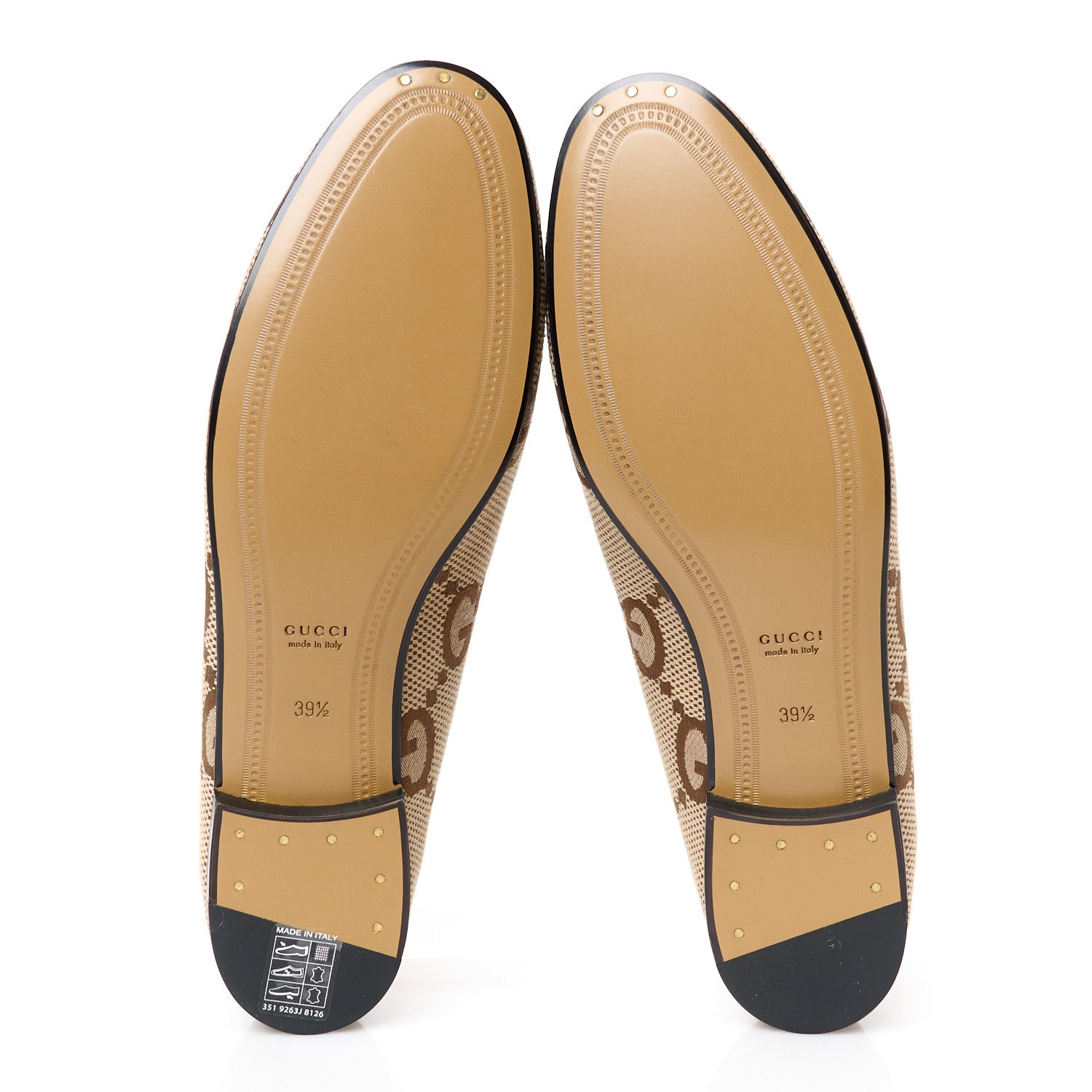 Gucci Monogram Jumbo GG Malaga Kid Horsebit Womens Jordaan Loafers 39.5 Camel Ebony New Acero Beige 6 of 10