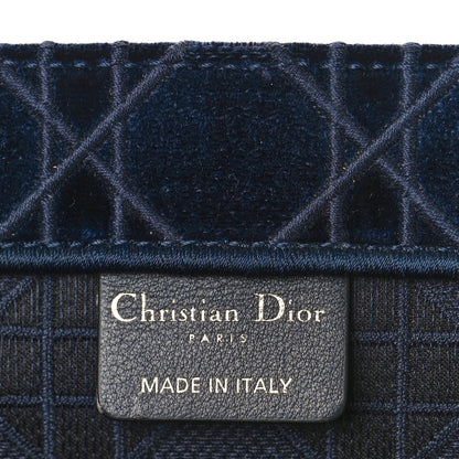 Christian Dior Velvet Cannage Large Book Tote Navy Blue 6 of 10