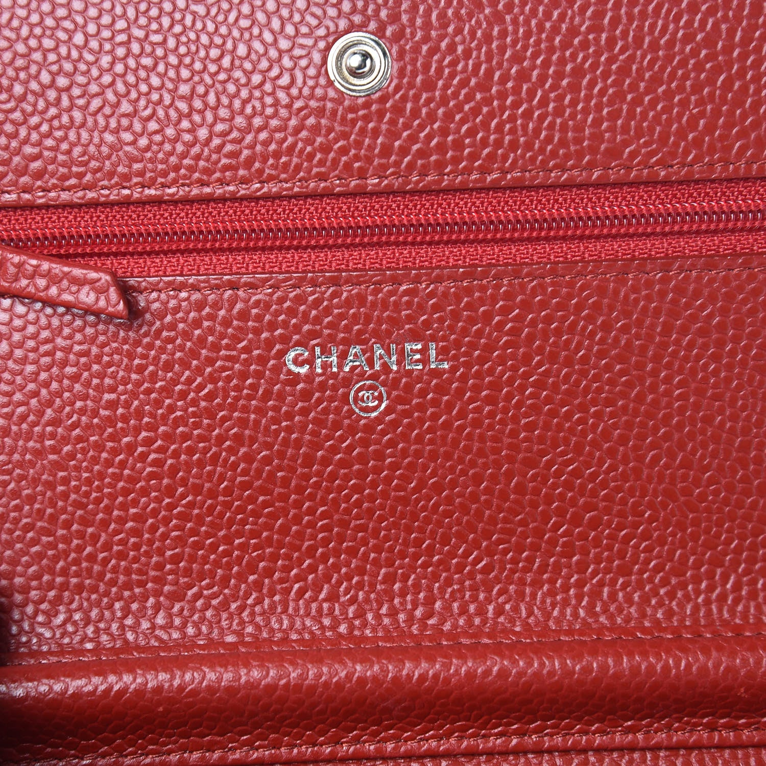 Chanel Caviar Quilted Wallet on Chain WOC Red 6 of 11