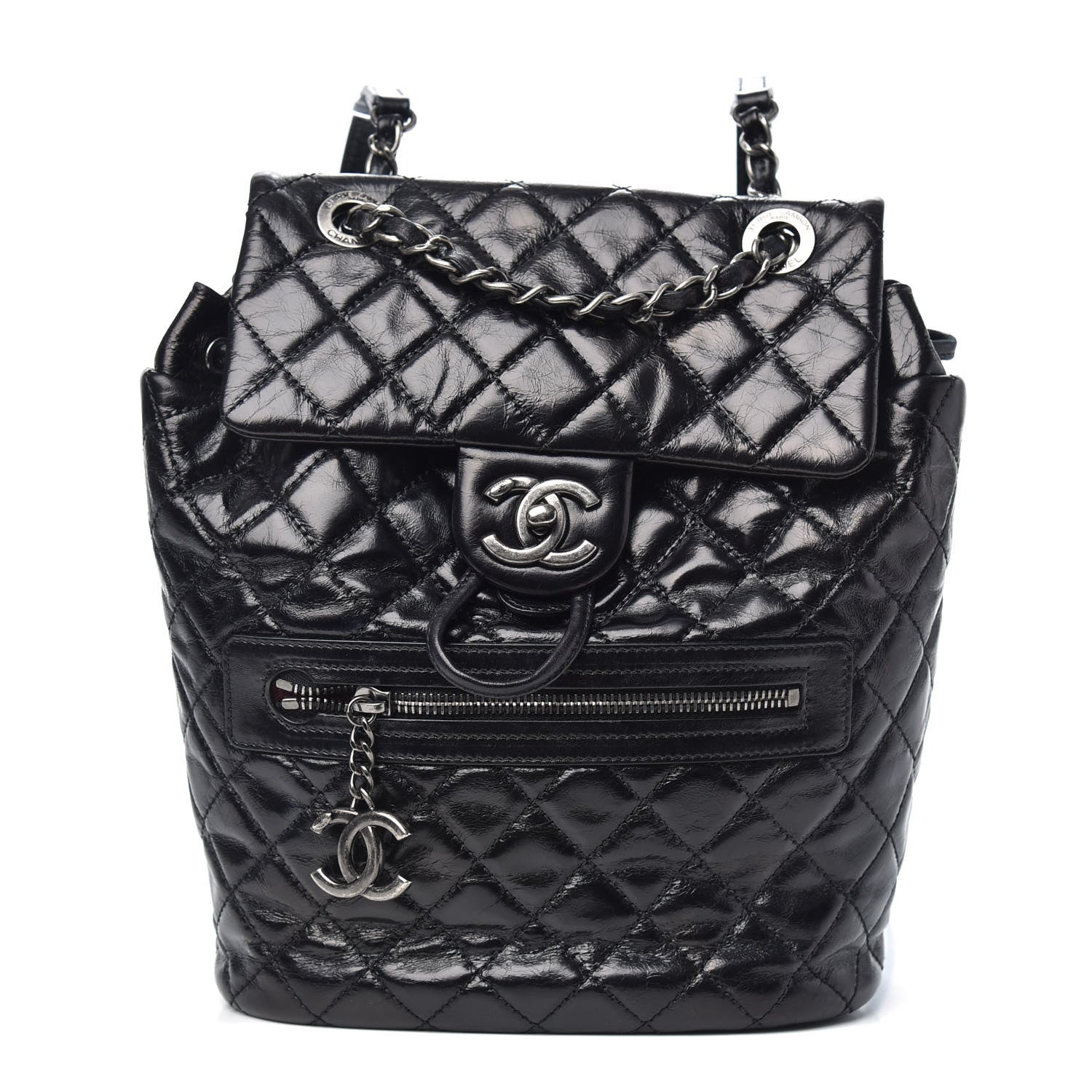 Chanel Glazed Calfskin Quilted Small Salzburg Mountain Backpack Black 1 of 10