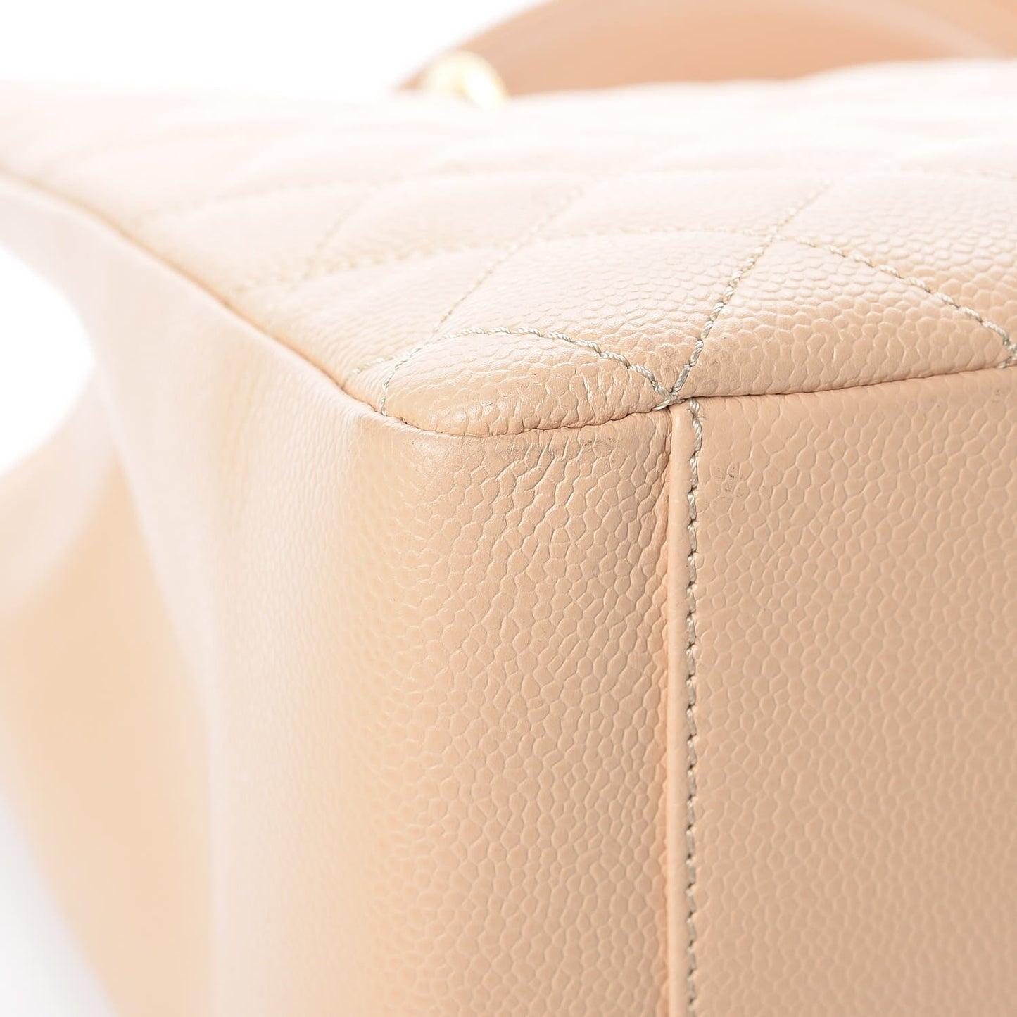Caviar Quilted Grand Shopping Tote GST Beige Clair