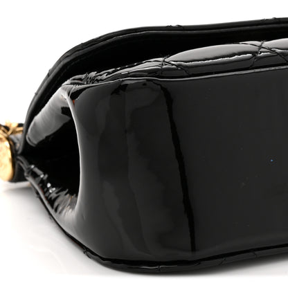 Chanel Patent Quilted Frame Clutch Flap With Chain Black 10 of 11