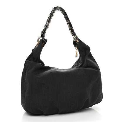 Fendi Zucca Enamel Mia Hobo Black 2 of 9