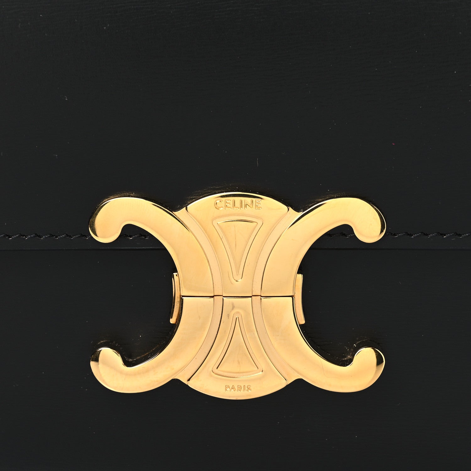 Celine Shiny Calfskin Teen Triomphe Black 7 of 9