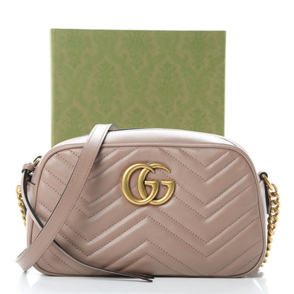 Gucci Calfskin Matelasse Small GG Marmont Chain Shoulder Bag Porcelain Rose 11 of 11