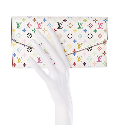Louis Vuitton Monogram Multicolor Sarah Wallet NM White Litchi 2 of 14