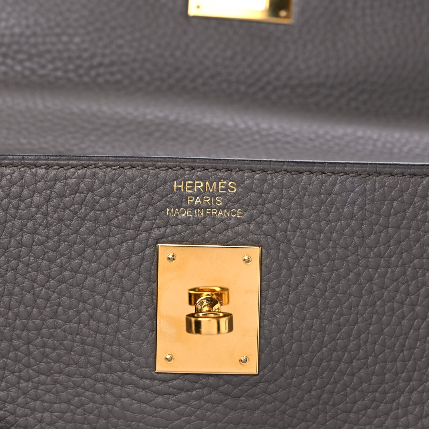 Hermes Taurillon Clemence Kelly Retourne 35 Etain 6 of 12