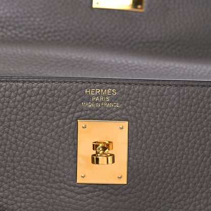 Hermes Taurillon Clemence Kelly Retourne 35 Etain 6 of 12