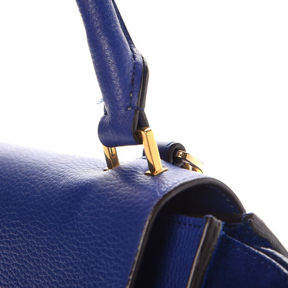 Celine Drummed Calfskin Suede Small Trapeze Indigo 12 of 18