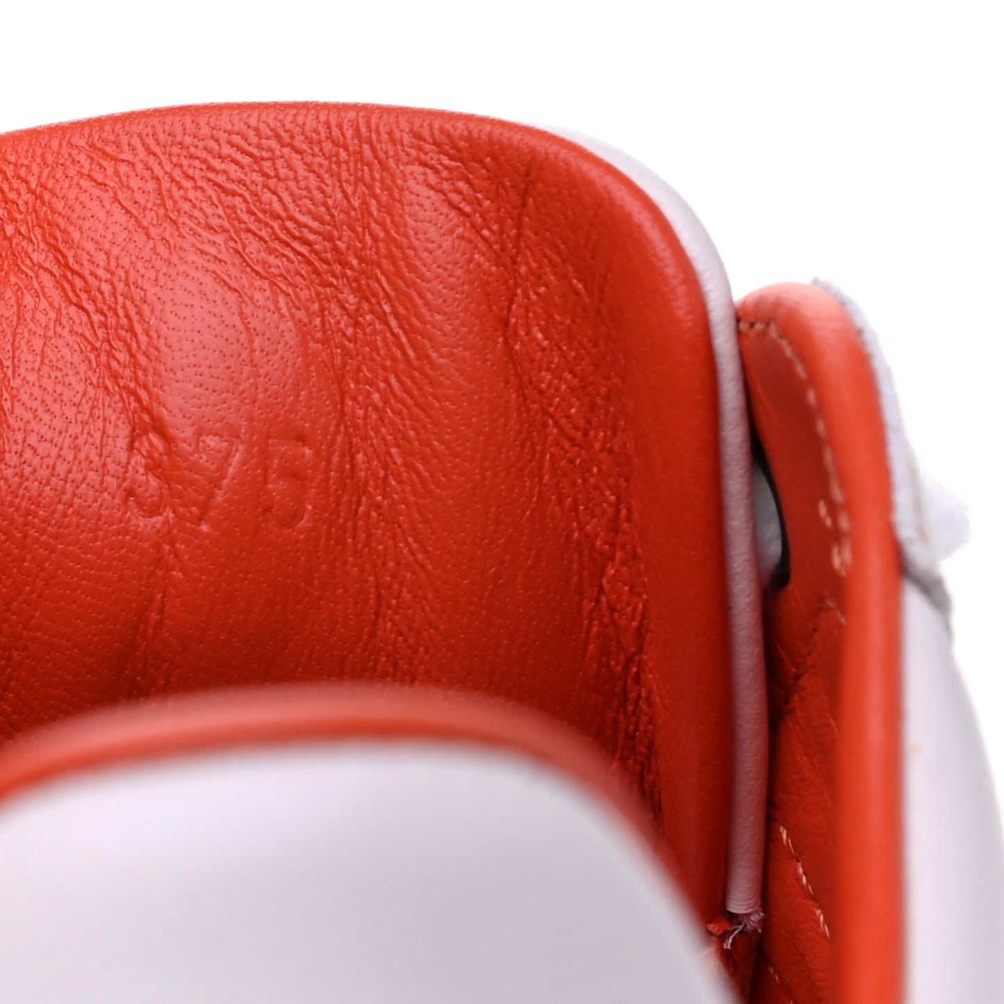 Calfskin Womens Voltage Sneakers 37.5 White Orange