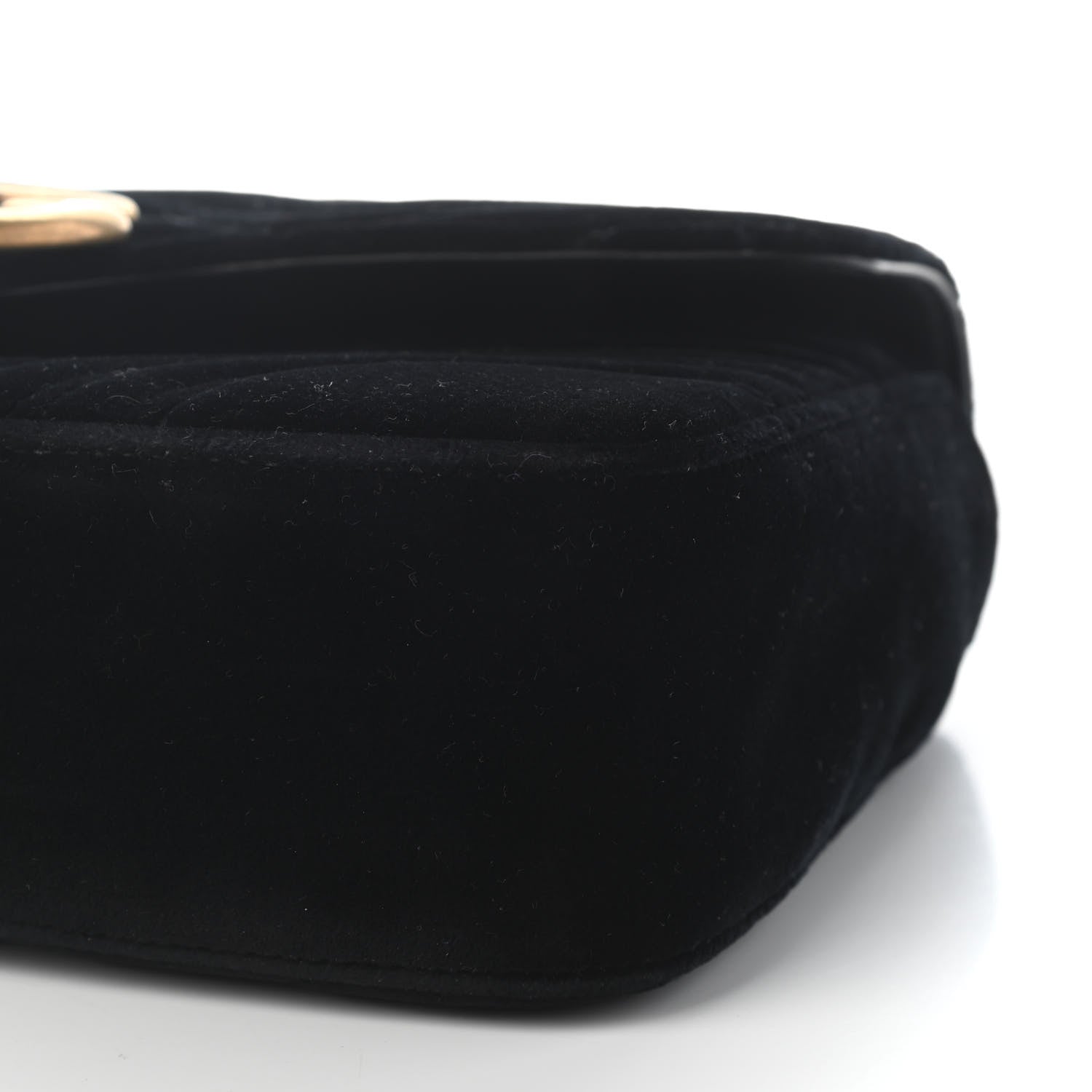 Gucci Velvet Matelasse Medium GG Marmont Shoulder Bag Black 9 of 9
