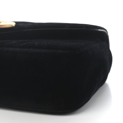 Gucci Velvet Matelasse Medium GG Marmont Shoulder Bag Black 9 of 9