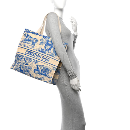 Christian Dior Straw Dioriviera Tote Blue 2 of 12