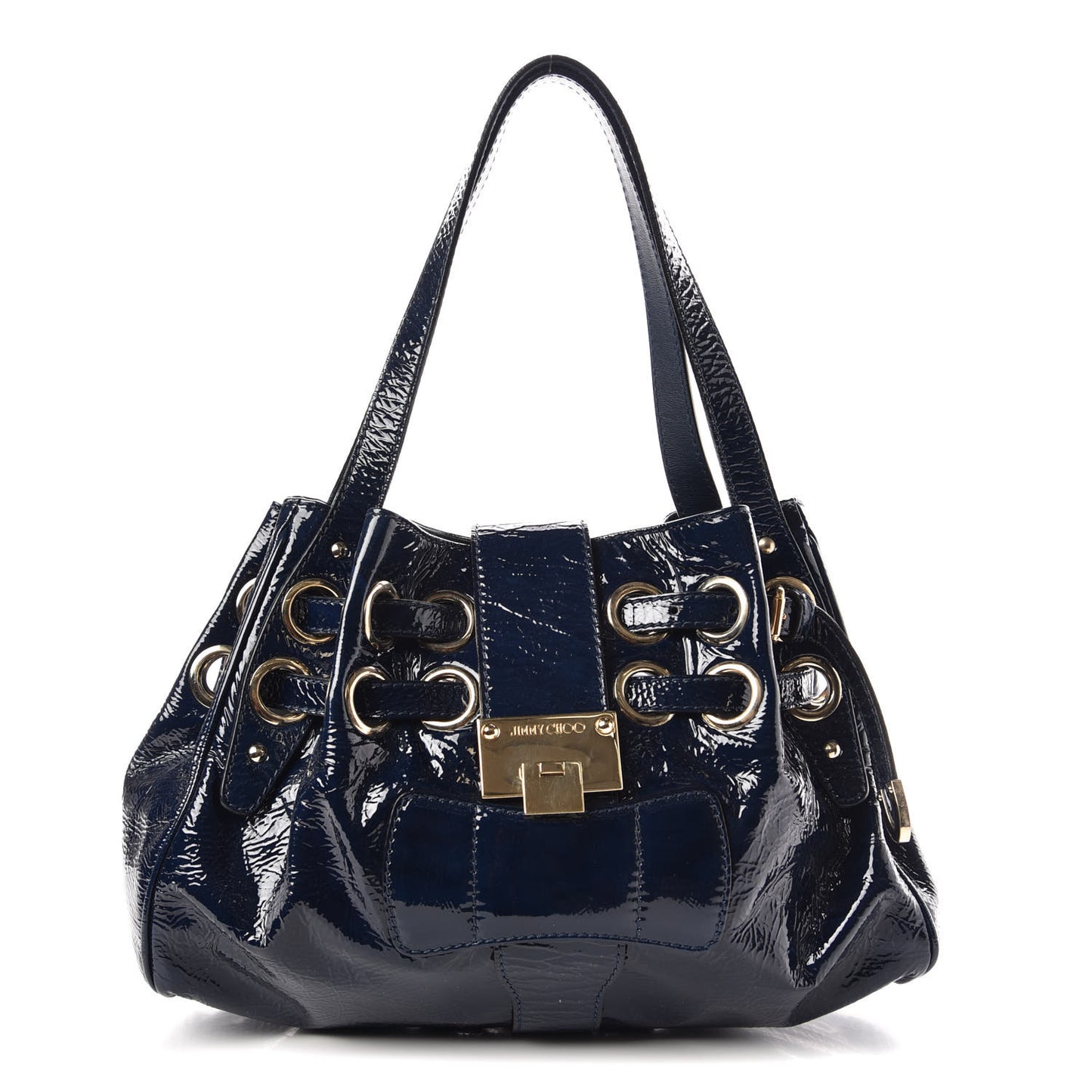 Crushed Patent Riki Bag Blue