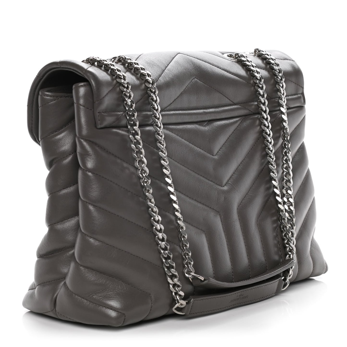 Calfskin Y Quilted Monogram Medium Loulou Chain Satchel Earth