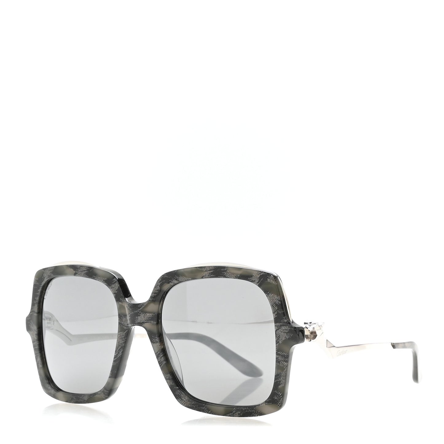 Metal Panthère de Cartier Square Sunglasses Grey