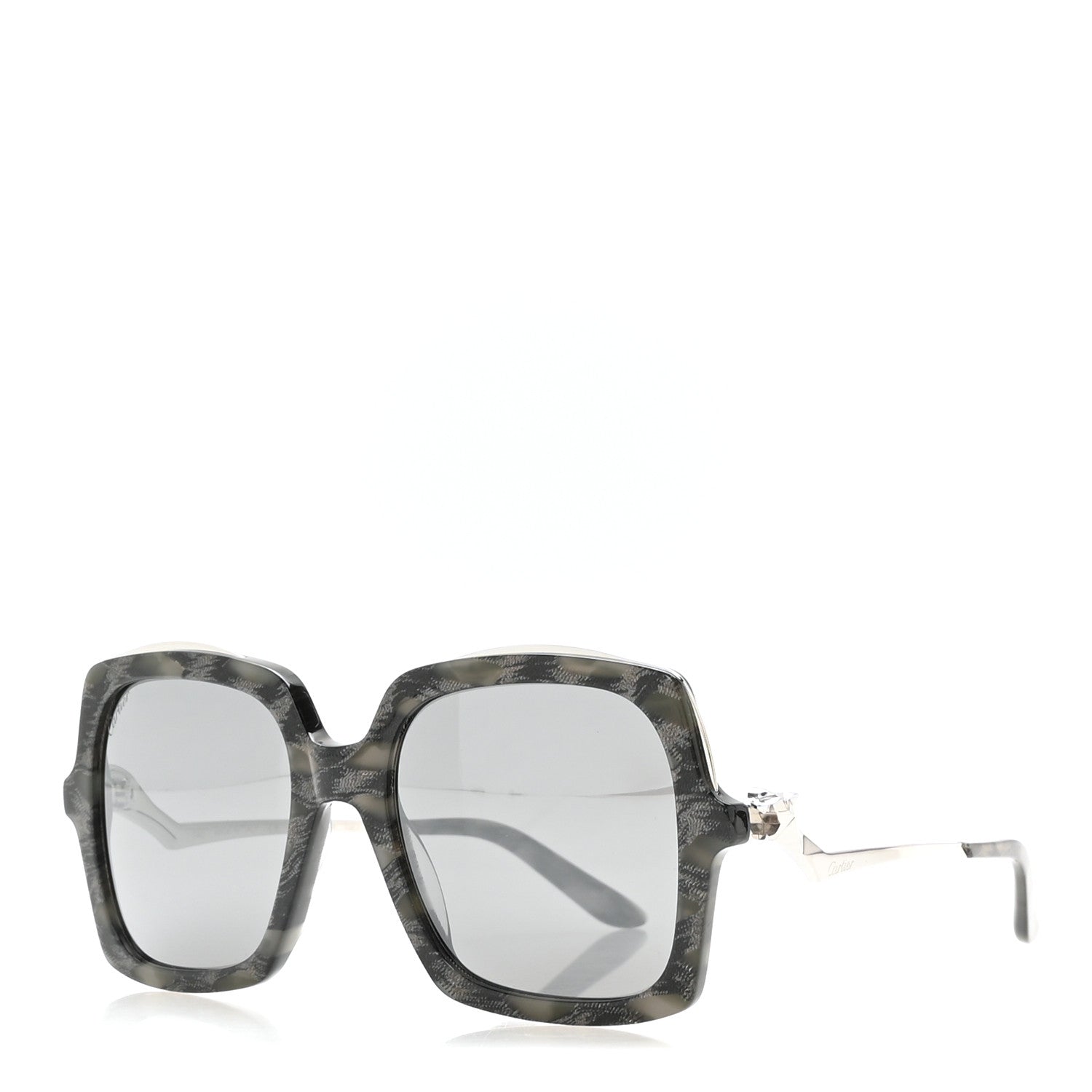 Cartier Metal Panthère de Cartier Square Sunglasses Grey 1 of 9