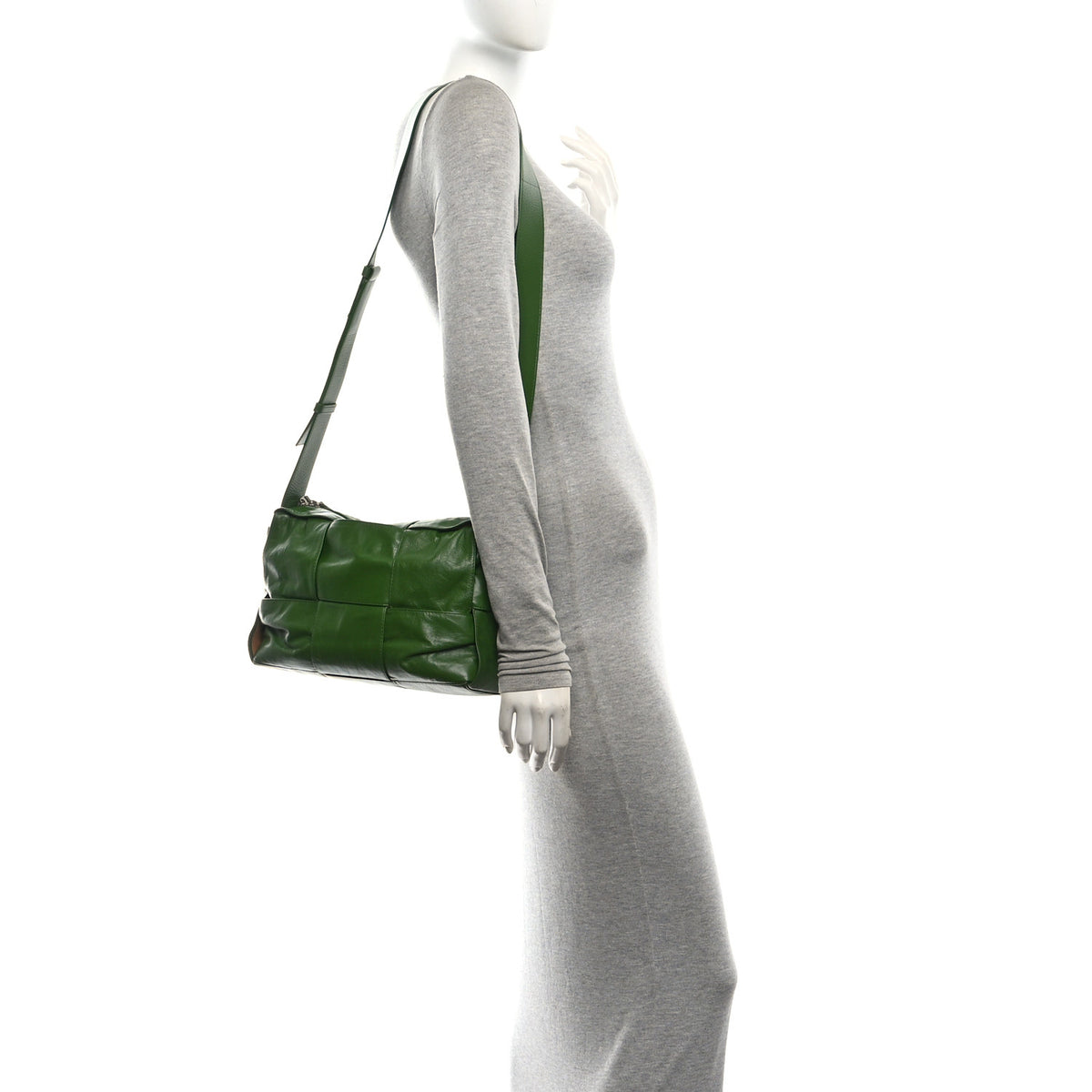Bottega Veneta Paper Calfskin Maxi Intreccio Medium Arco Camera Bag Avocado 2 of 11