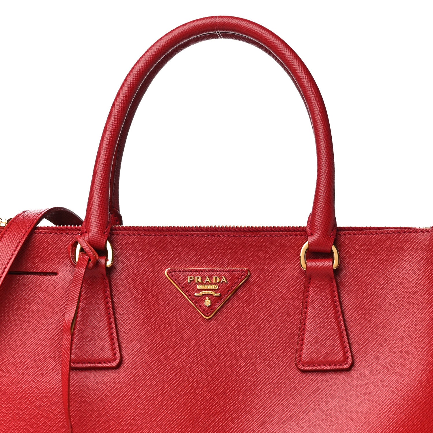Prada Saffiano Small Galleria Double Zip Tote Fuoco 8 of 13