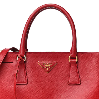 Prada Saffiano Small Galleria Double Zip Tote Fuoco 8 of 13