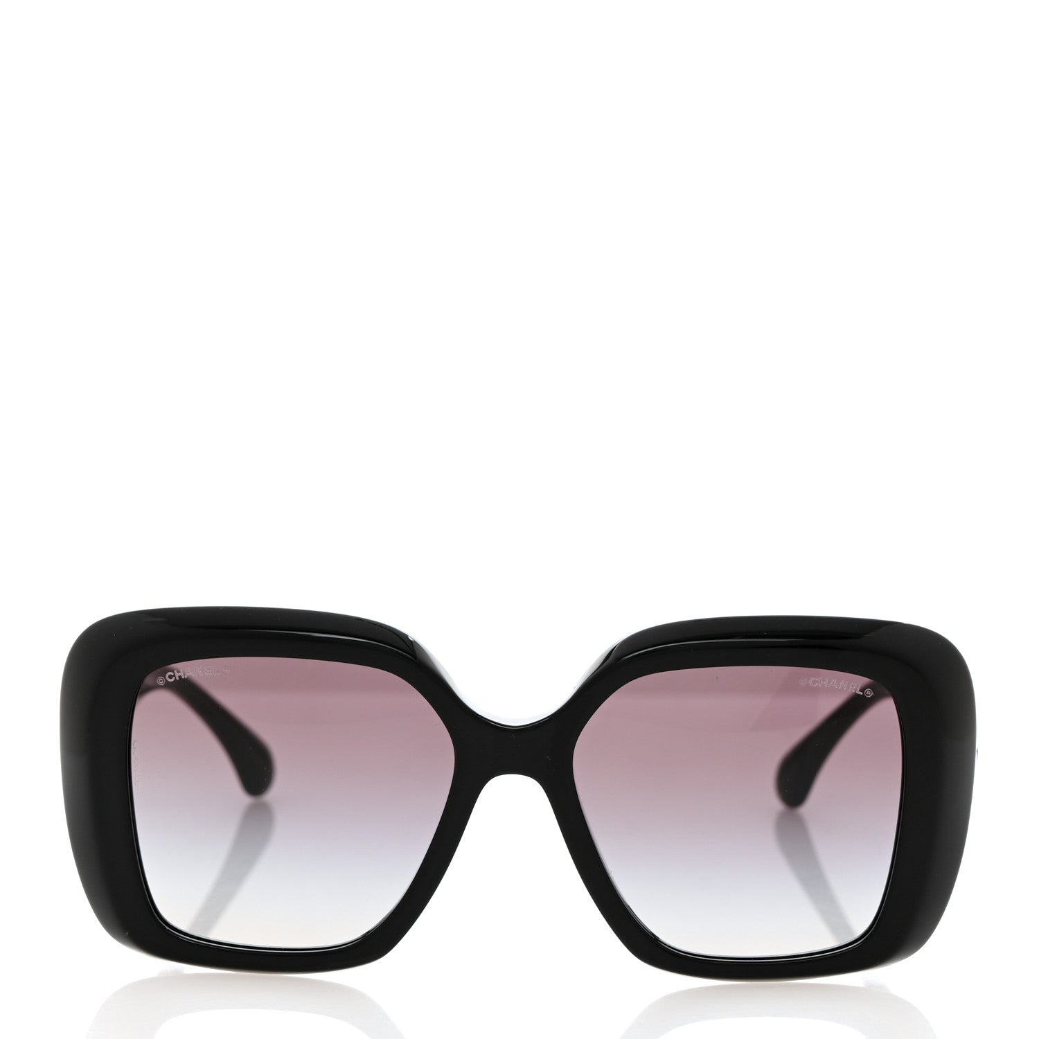 Chanel Acetate Enamel Heart Square Sunglasses 5518 Black 3 of 9