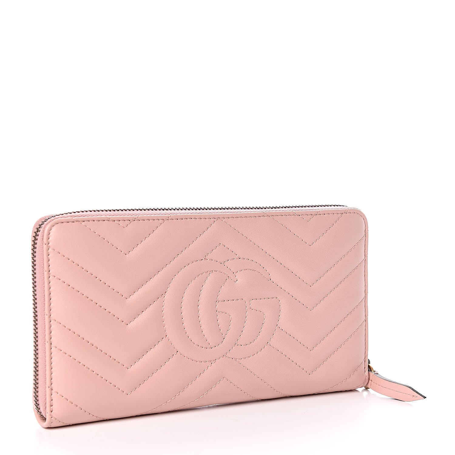 Gucci Calfskin Matelasse GG Marmont Zip Around Organizer Wallet Perfect Pink 3 of 8