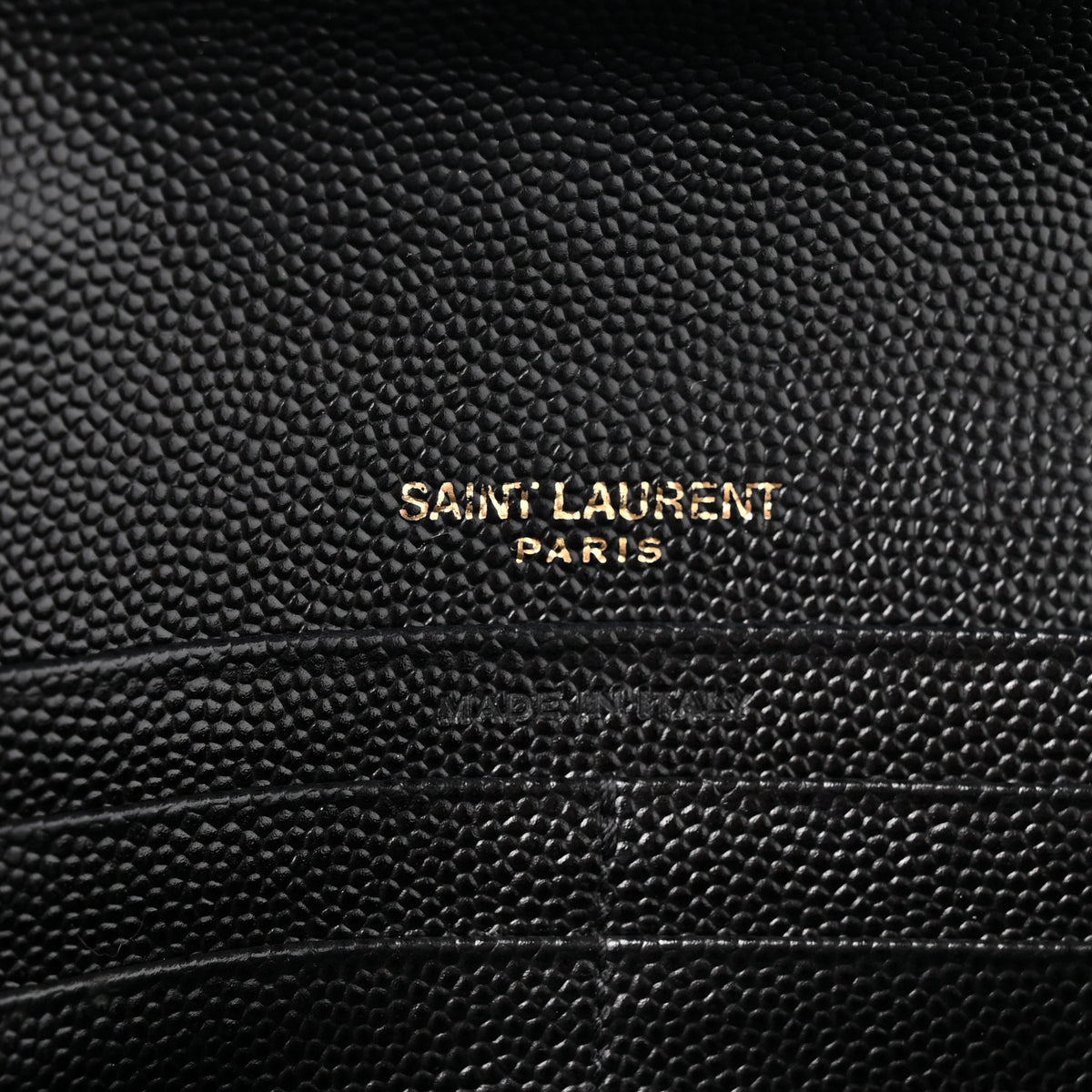Saint Laurent Grain De Poudre Matelasse Chevron Monogram Flap Wallet Black 7 of 10