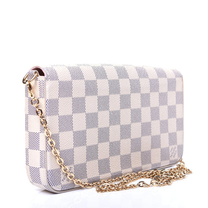 Louis Vuitton Damier Azur Pochette Felicie Chain Wallet Rose Ballerine 3 of 11