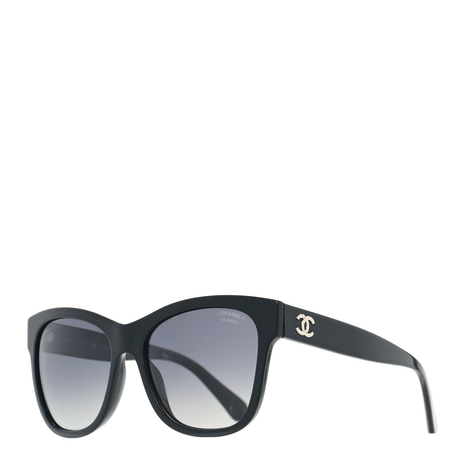 Chanel Acetate Polarized Square CC Sunglasses 5380 Black 1 of 7